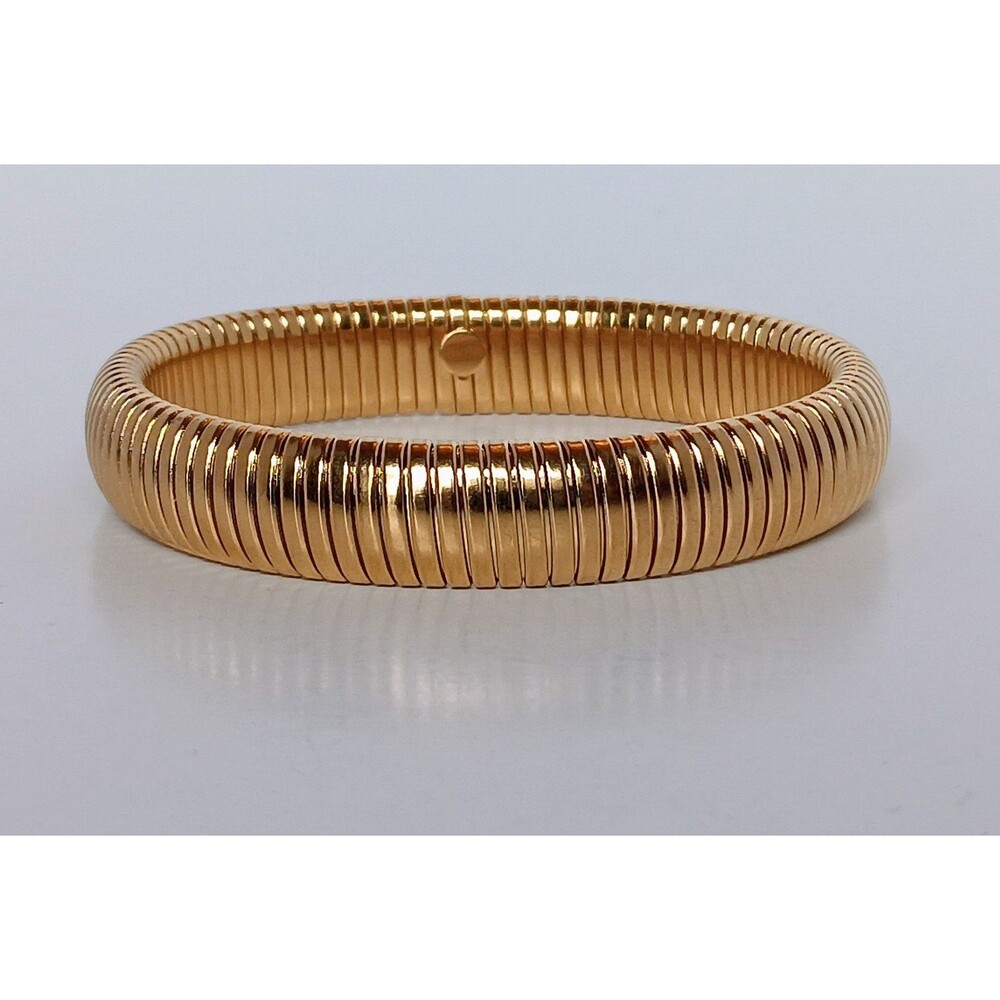 Vintage Estate Unsigned Goldtone Omega Stretch Bracelet 8 in